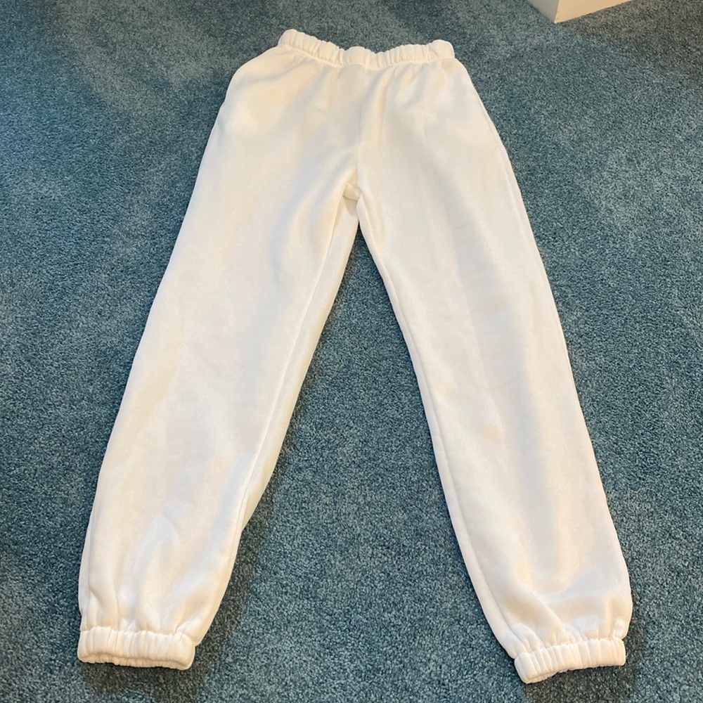 Fuzzy White Sweatpants